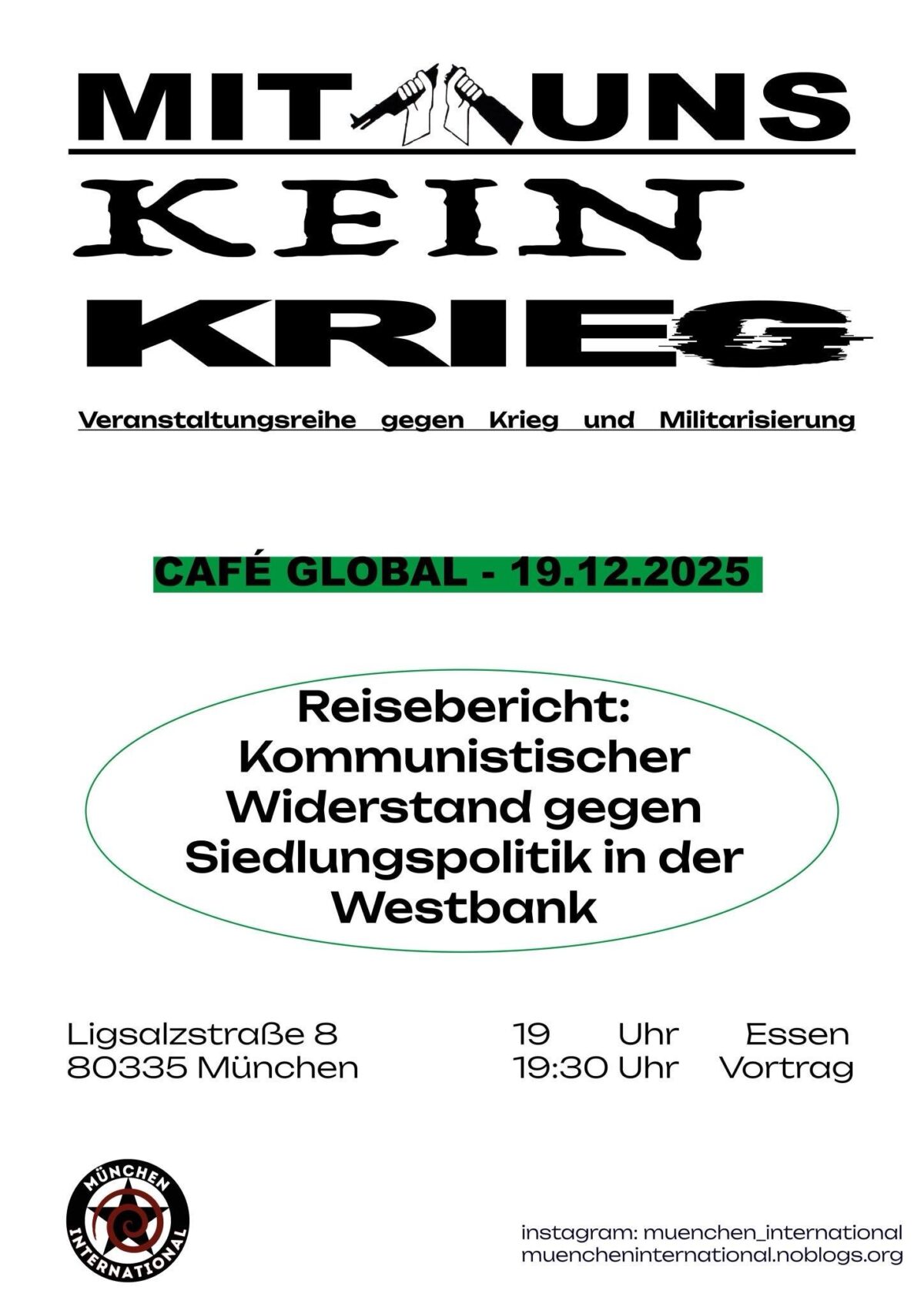 Café Global 19.12. – 19 Uhr Reisebericht: Kommunistischer Widerstand gegenSiedlungspolitik im Westjordanland